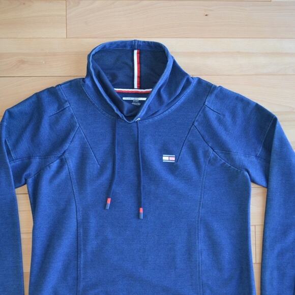 NWT Tommy Hilfiger Cowl Neck Sweatshirt Denim Blue - Picture 2 of 5